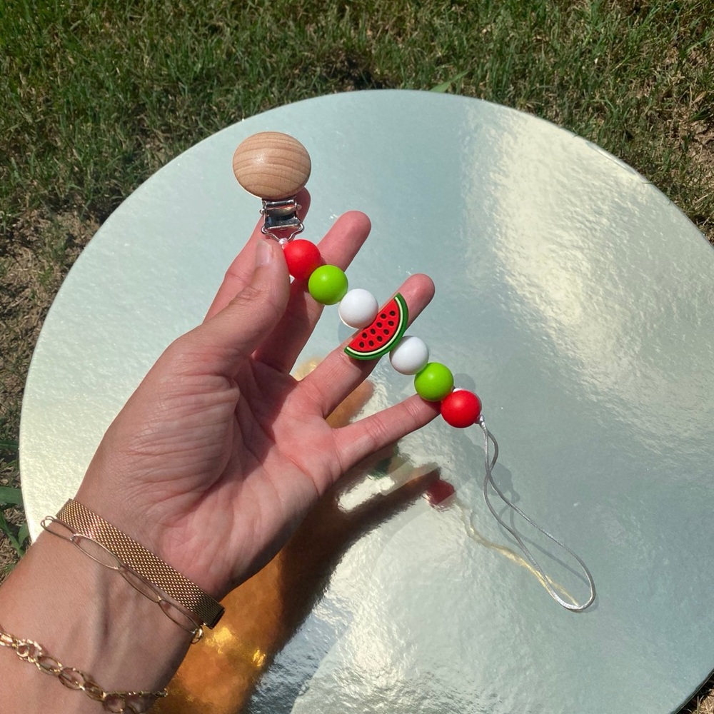 Colorful Beaded Pacifier Clip